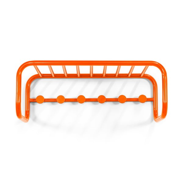 Cuier de perete portocaliu cu raft din metal 72 cm Retro – Spinder Design