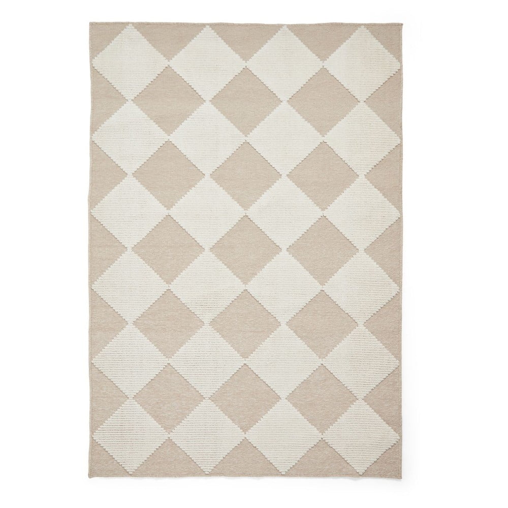 Covor alb-bej lavabil 120x170 cm Lyna Beige&White – Think Rugs