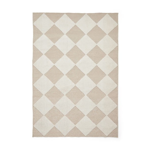 Covor alb-bej lavabil 160x230 cm Lyna Beige&White – Think Rugs