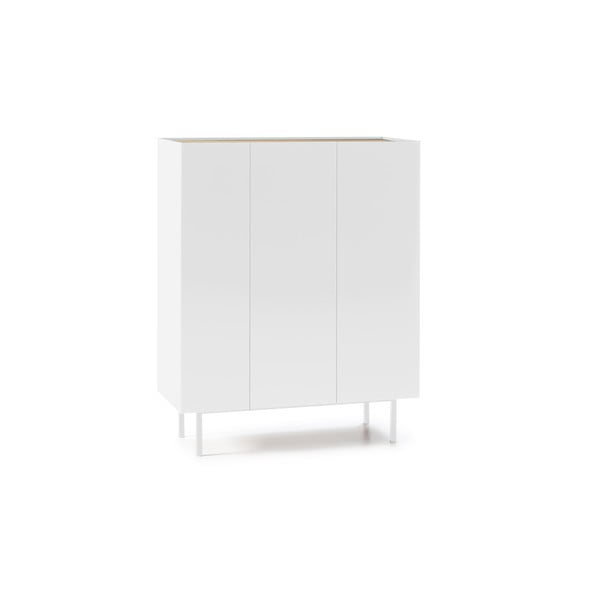 Comodă albă înaltă cu aspect de lemn de stejar 95x120 cm Arista – Teulat-image-2