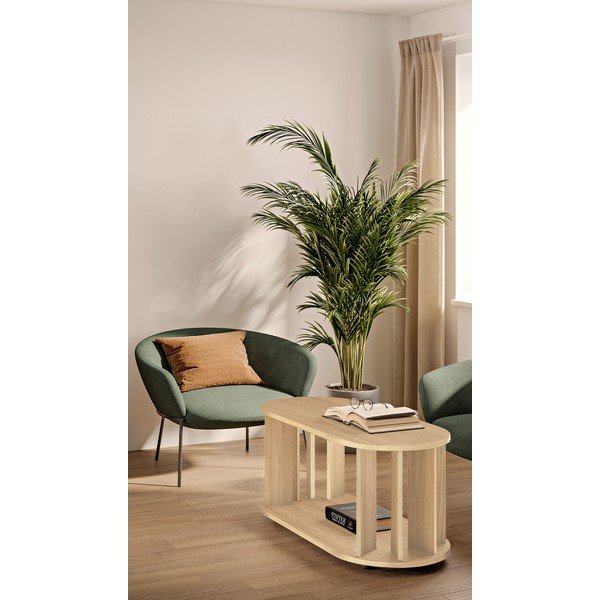 Măsuță de cafea în culoare naturală cu aspect de lemn de stejar 50x110 cm Nora – TemaHome-image-4
