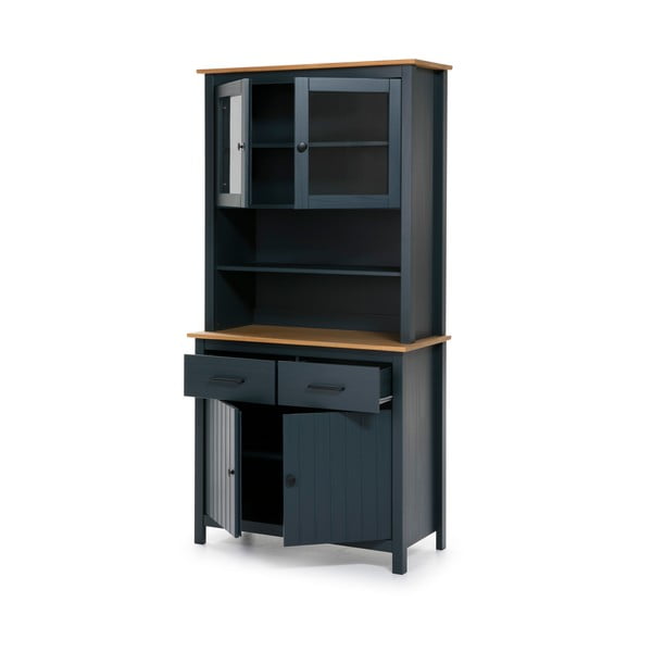 Vitrină albastru-închis din lemn de pin 90x180 cm Miranda – Marckeric-image-3