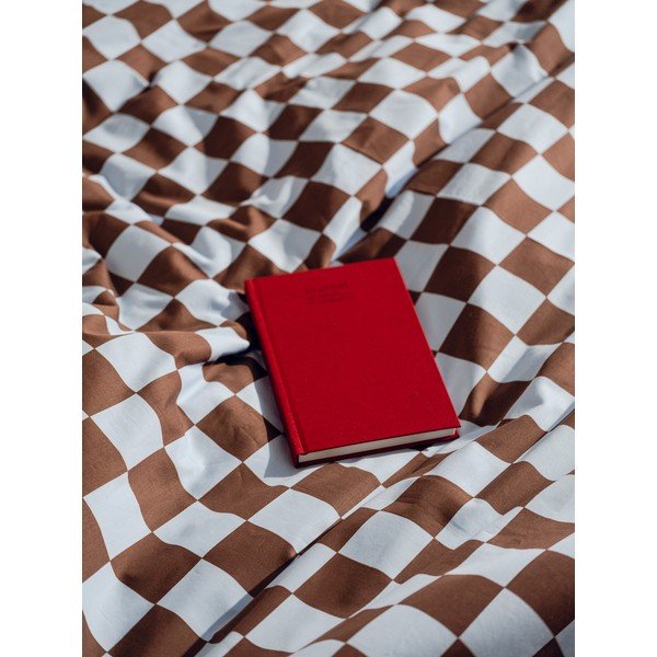 Husă de pilotă albastru-deschis/maro din bumbac satinat pentru pat de o persoană 140x200 cm Plu – noo.ma-image-2