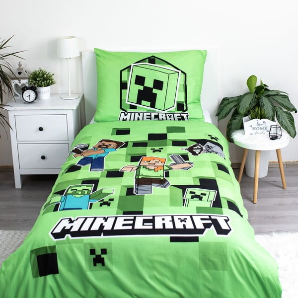 Lenjerie de pat pentru copii din microfibră pentru pat de o persoană 140x200 cm Minecraft – Jerry Fabrics-image-2