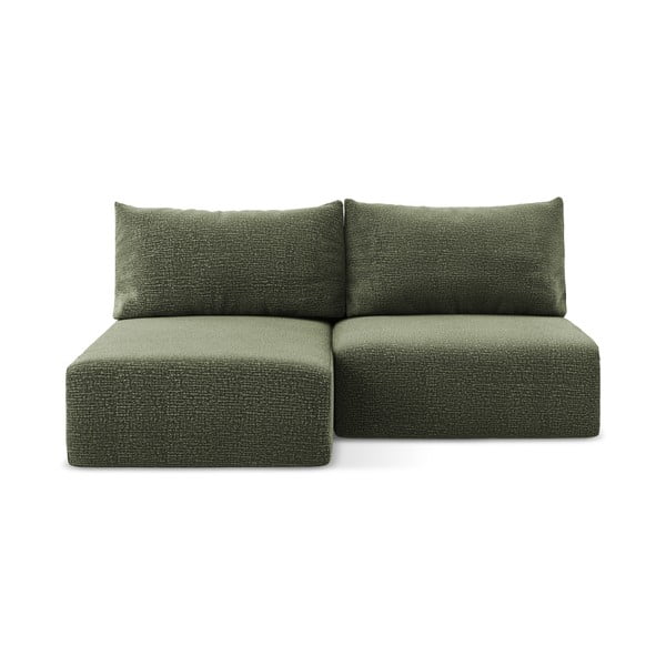 Colțar verde extensibil/cu spațiu de depozitare (cu colț pe partea stângă) Kalena – Makamii