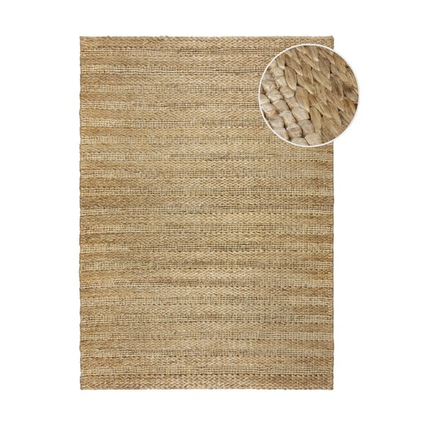 Covor în culoare naturală țesut manual din chenaf 120x170 cm Drew Stripe – Flair Rugs