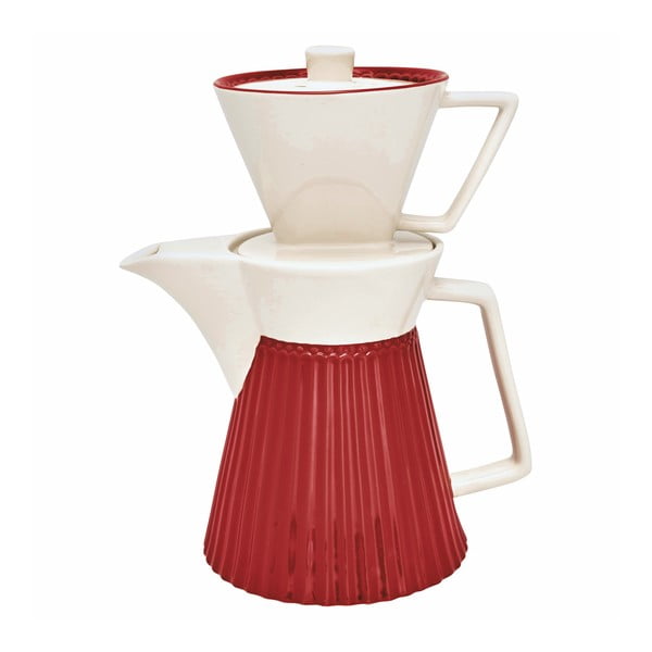 Ibric cafea cu filtru Green Gate Alice, ceramică, roșu