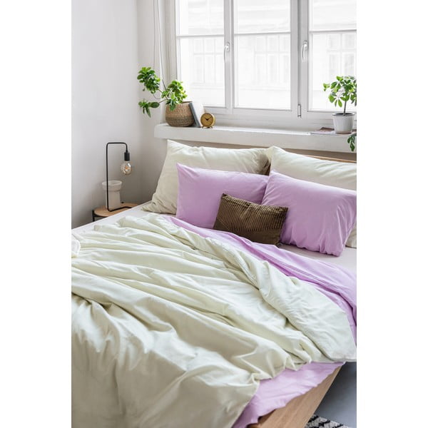 Lenjerie pentru pat dublu din bumbac stonewashed Bonami Selection, 200 x 200 cm, ivory-image-4