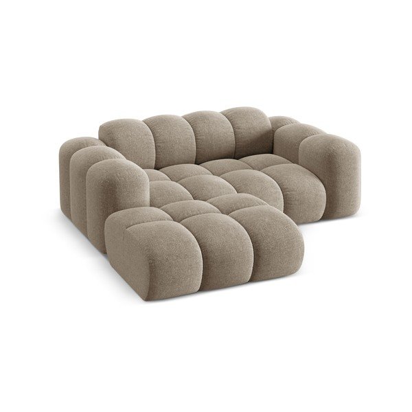 Colțar maro deschis cu tapițerie din chenille (cu colț pe partea stângă/cu șezlong) Treno – Cosmopolitan Design-image-2