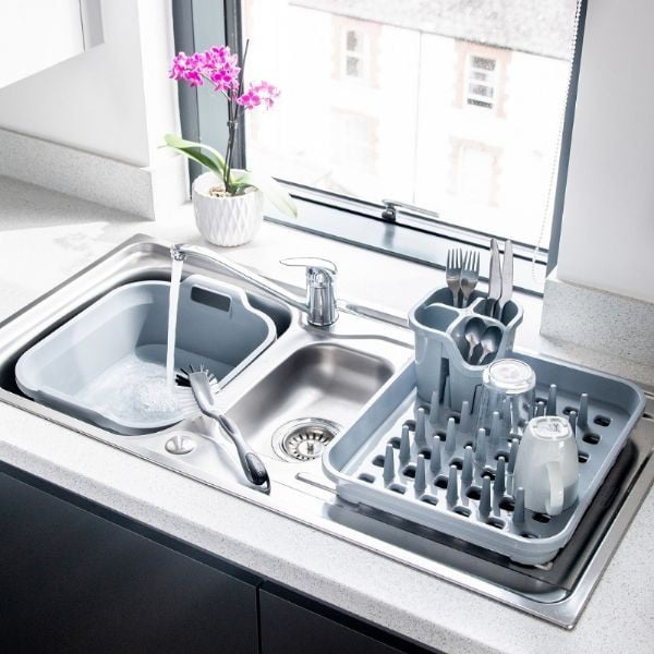 Scurgător de vase gri din plastic 38x33,5 cm Eco Range – Addis-image-3