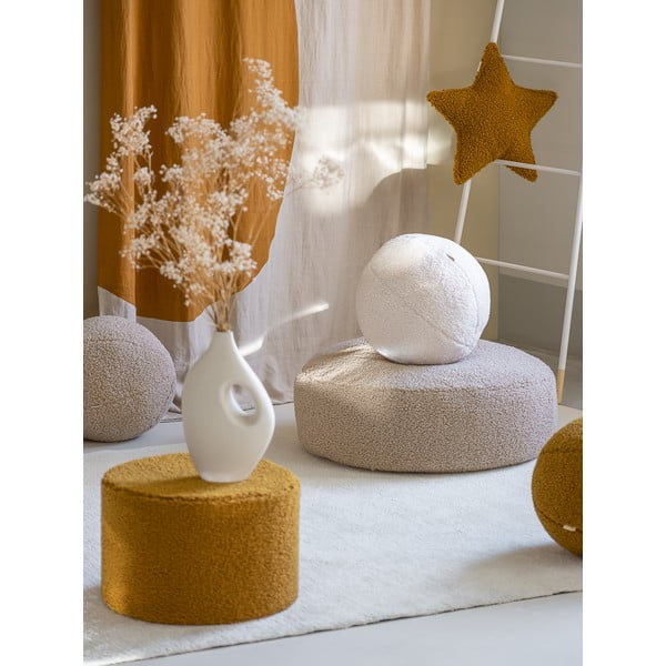 Puf de copii maro cu tapițerie din țesătură bouclé – Wigiwama-image-2
