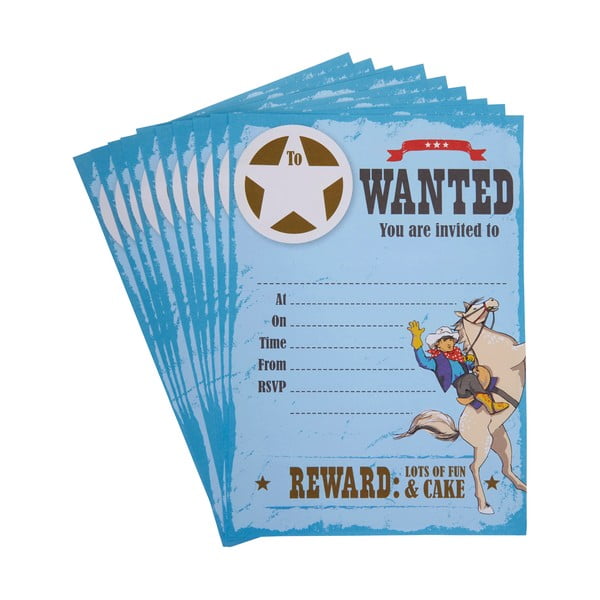 Set 10 invitații din hârtie Neviti Wild West Cowboys