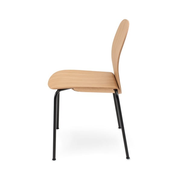 Scaune de dining în culoare naturală stivuibile 2 buc. cu aspect de lemn de stejar Book – Gazzda-image-3