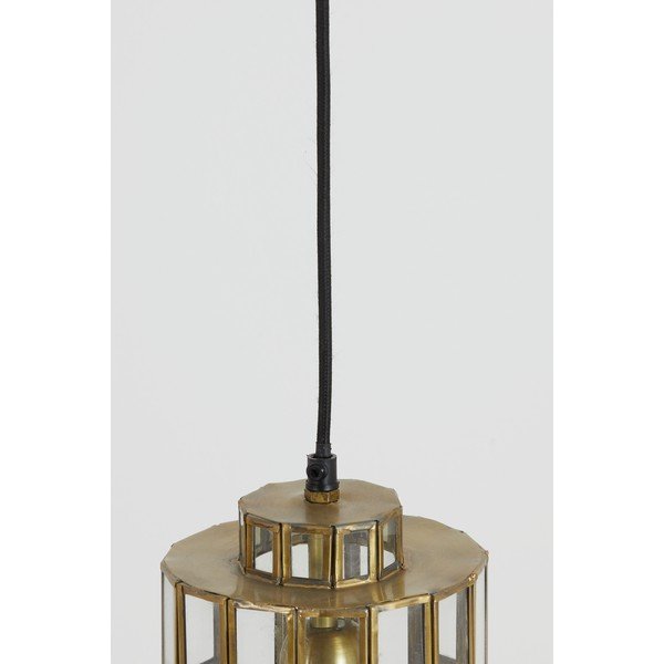 Lustră bronz cu abajur din sticlă Søstrene – Light & Living-image-4