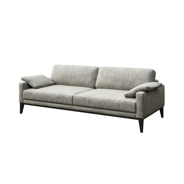 Canapea cu tapițerie din imitație de piele MESONICA Musso, gri, 211 cm-image-2