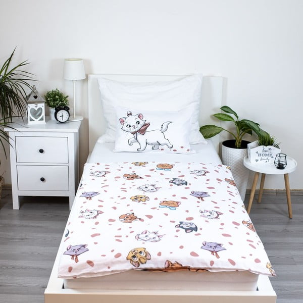 Lenjerie de pat pentru copii albă din bumbac pentru pătuț 100x135 cm Marie Cat "Friends" – Jerry Fabrics-image-2