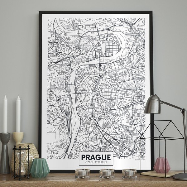 Tablou 70x100 cm Map Prague – DecoKing-image-1