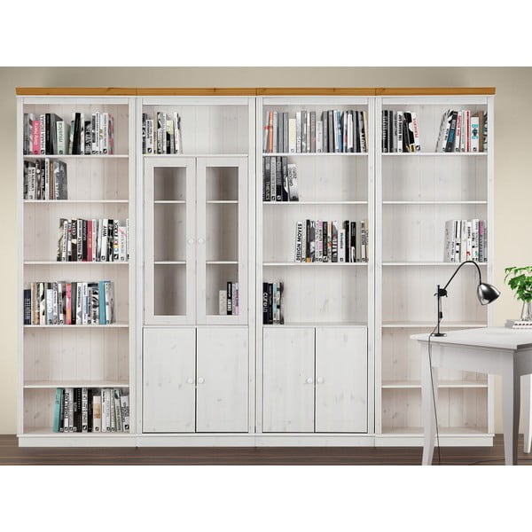 Bibliotecă albă din lemn de pin 296x223 cm Anita – Støraa-image-3