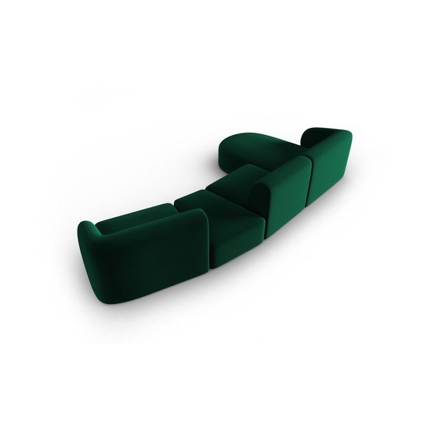 Colțar verde cu tapițerie din catifea (cu colț pe partea stângă, cu șezlong) Paolo – Milo Casa-image-3