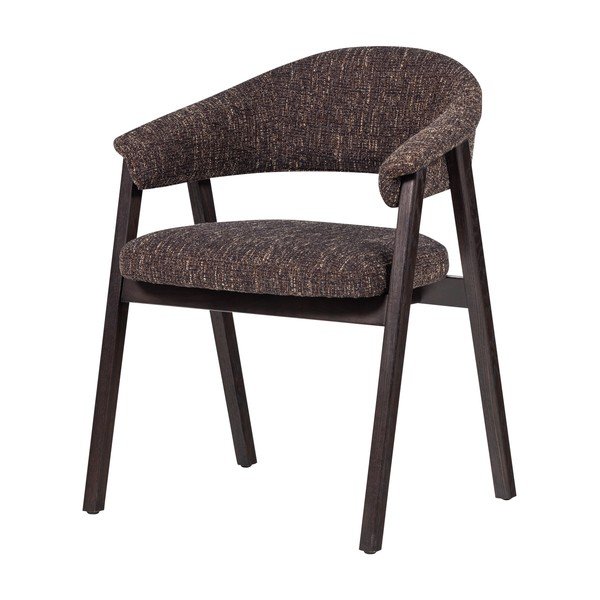 Scaun de dining maro închis cu cotiere tapițat Tunar – WOOOD