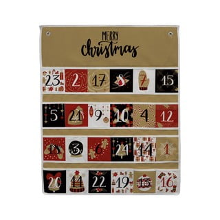 Calendar advent din bumbac Butter Kings Red and Gold