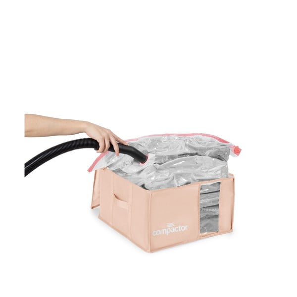 Cutie de depozitare pentru haine din plastic cu vacuum 42x40x25 cm Pink Edition – Compactor-image-2