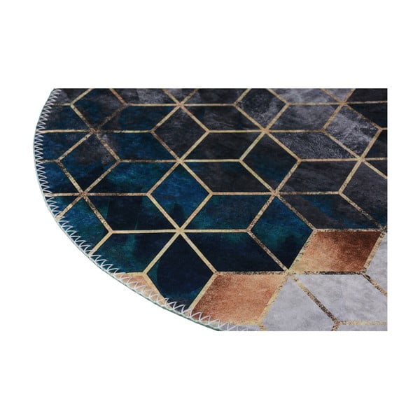 Covor alb/în culoarea petrolului lavabil 60x100 cm – Vitaus-image-2