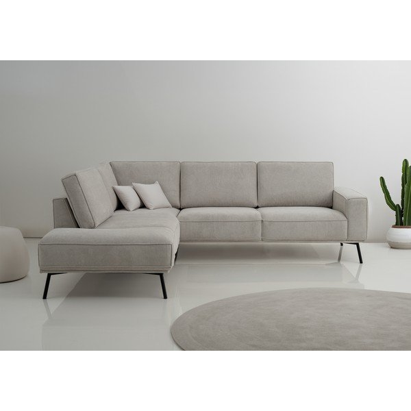 Colțar grej cu tapițerie din chenille (cu colț pe partea stângă/în formă de ”L”) Amsterdam – Scandic-image-1