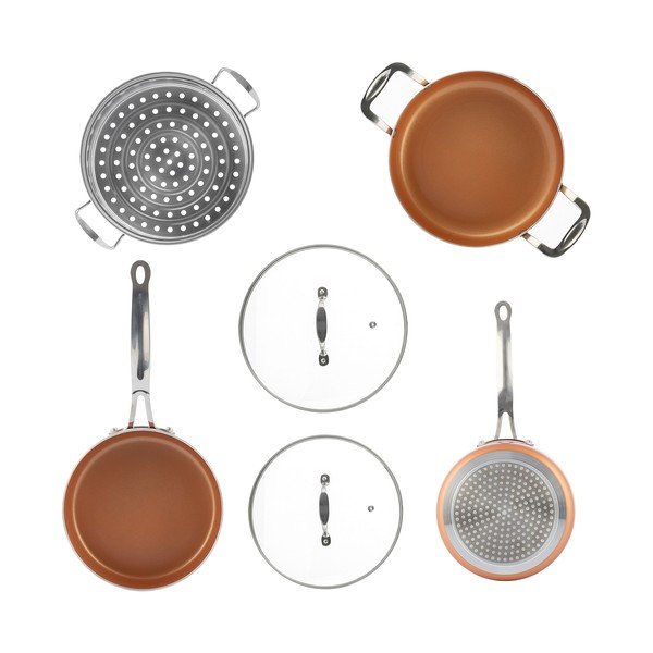 Set de oale de gătit la aburi InnovaGoods Copper-Effect-image-3
