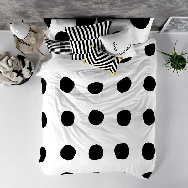 Husă din bumbac pentru pilotă Blanc Dot, 140 x 200 cm-image-3