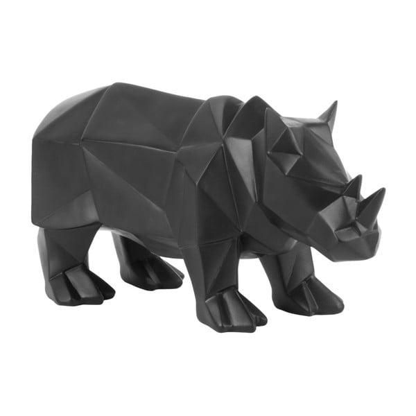 Statuetă PT LIVING Origami Rhino, negru mat