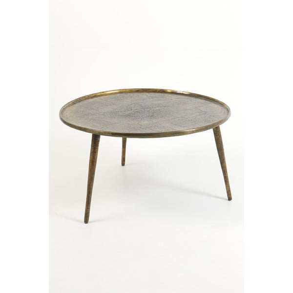 Măsuță de cafea în culoarea bronz rotundă din metal ø 67,5 cm Babina – Light & Living-image-3