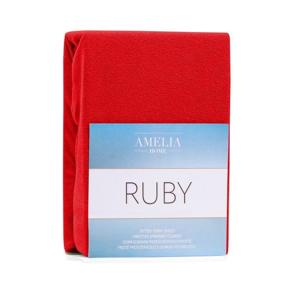 Cearșaf elastic pentru pat dublu AmeliaHome Ruby Siesta, 200-220 x 200 cm, roșu-image-2