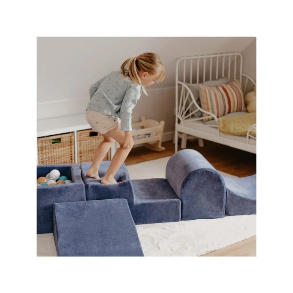 Teren de joacă din spumă bej 3 buc. din catifea înălțime 30 cm 45x143 cm Montessori – Meowbaby-image-2