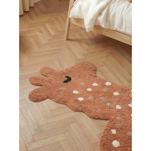 Covor pentru copii maro lavabil/țesut manual din bumbac 89x120 cm Snuggle Gino – Hanse Home-image-2