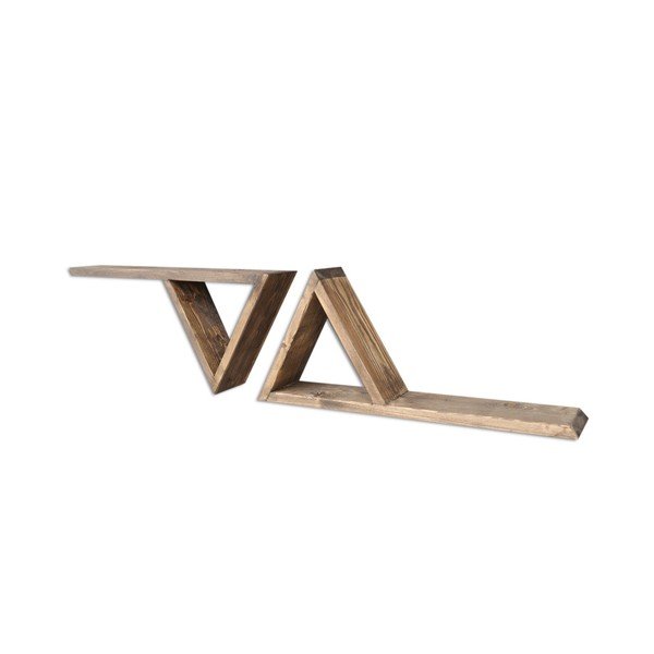 Set 2 rafturi din lemn pentru perete Triangles-image-3
