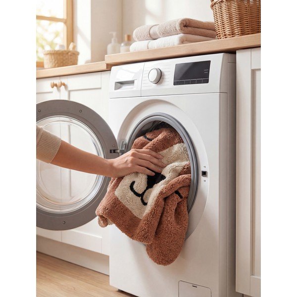 Covor pentru copii maro lavabil/țesut manual din bumbac 101x120 cm Snuggle Benni – Hanse Home-image-2