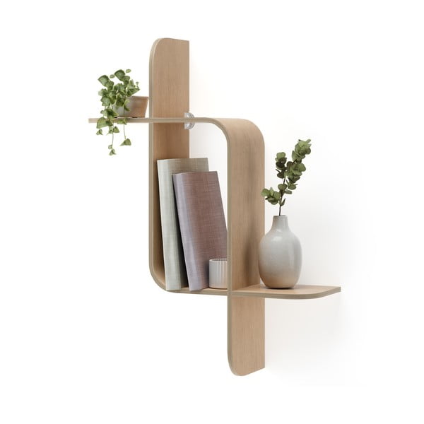 Raft în culoare naturală etajat din lemn masiv de arbore de cauciuc Montage – Umbra-image-4