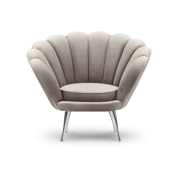 Fotoliu cu tapițerie de catifea Interieur 86 Varenne, bej-image-3