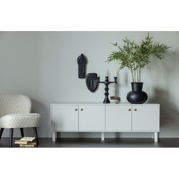 Comodă TV gri deschis din lemn de pin 160x56 cm Madu – WOOOD-image-1