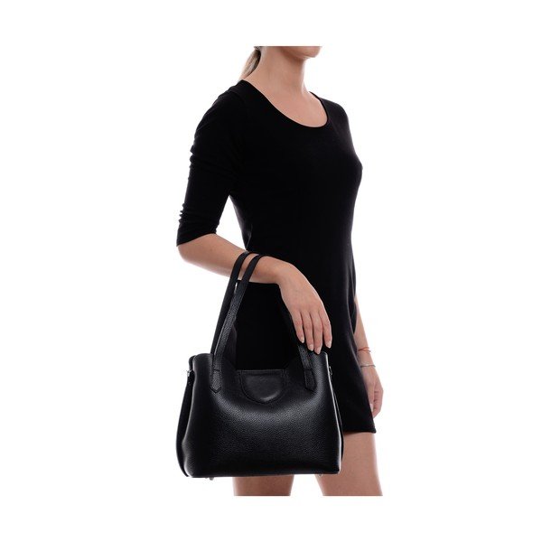 Geantă din piele Luisa Vannini, negru-image-2