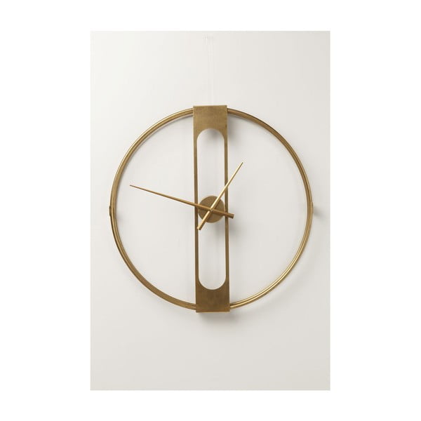 Ceas de perete Kare Design Clip, diametru 60 cm, auriu