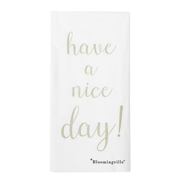 Set 12 șervețele din hârtie Bloomingville Nice Day, 40 x 40 cm
