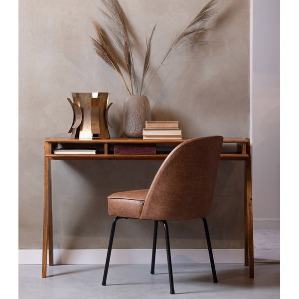 Scaune de dining maro coniac 2 buc. din piele Vogue – WOOOD-image-1