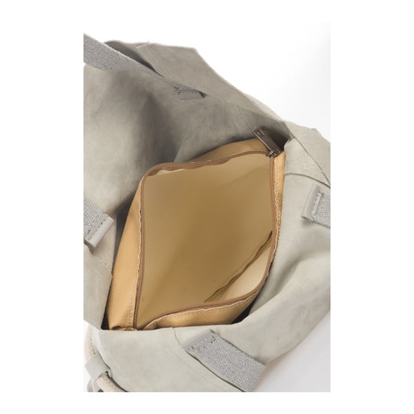 Geantă din piele Giulia Massari Darcy, gri-image-3