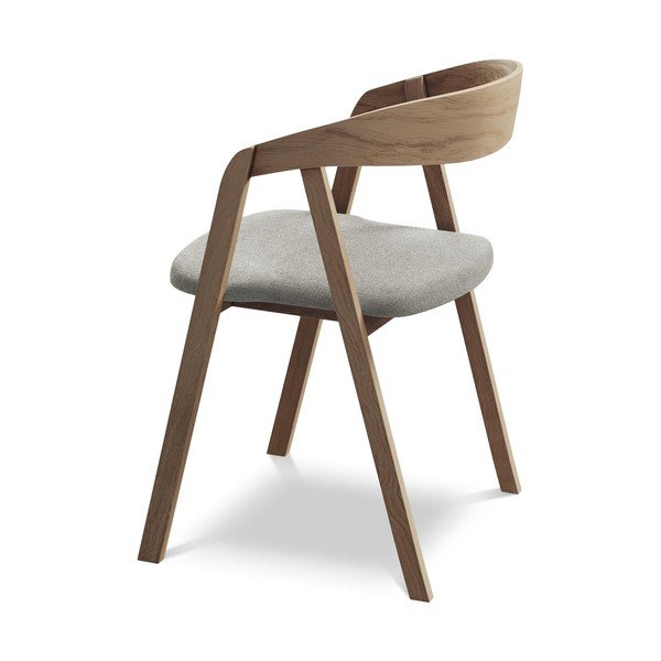 Scaun de sufragerie gri deschis din lemn masiv Erika – Makamii-image-3