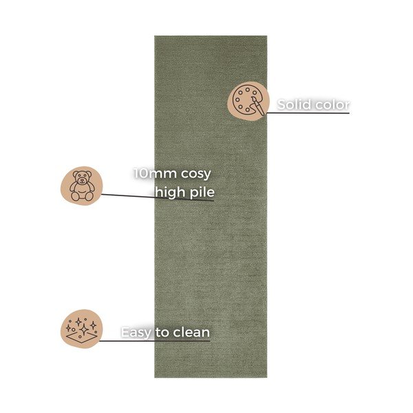 Covor Mint Rugs Supersoft, 80 x 250 cm, verde închis-image-4