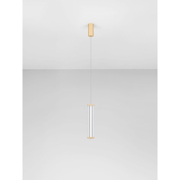 Lustră auriu mat LED cu intensitate reglabilă din metal cu abajur din sticlă acrilică ø 6 cm Pheme – Nova Luce-image-4