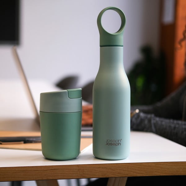 Sticlă verde-mentă de călătorie din oțel inoxidabil 500 ml Loop – Joseph Joseph-image-3