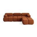 Colțar modular portocaliu cu tapițerie din catifea Lokua – Makamii